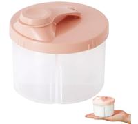 Zephyra Dispenser Portatile con 4 Scomparti,Coperchio Rotante,Contenitore Senza BPA per Polveri,Snack,Fiocchi d'Avena e Altri Alimenti Secchi-Compatto e Facile da Trasportare(9,4 x 6 x 8,5 cm)-Rosa
