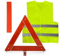 ZephyrCraft 2 in 1 Kit Emergenza Auto con Triangolo Auto Omologato e Gilet Alta visibilità per Automobile Moto Camper