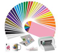 ZephyrCraft 44 fogli di vinile permanenti per Cricut 30,5 x 14 cm, 18 colori autoadesivi in vinile con 8 pellicole di trasferimento per macchine Cricut, decorazioni fai da te e adesivi