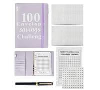 ZephyrCraft Budget Planner con 100 buste e 1 penna, libro di risparmio per denaro sfida, 100 Envelope Saving Challenge per 5050 €, agenda di bilancio A5 per risparmiare denaro a casa e in ufficio