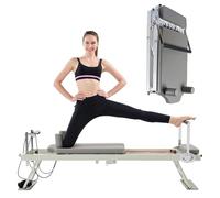 ZephyrGlow Attrezzatura Pieghevole per Pilates e Yoga, Macchina Reformer per Casa con Resistenze Variabili e Supporto Multiuso,SpringAndLatexDual-PurposeType-Beige