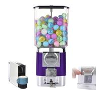 ZephyrGlow Distributore Automatico di Capsule A Gettoni, Mini Dispenser di Caramelle Gumball con 200 Palline, Macchina A Premi for Palline Giocattolo Circolari Leggere,Purple
