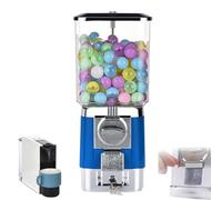 ZephyrGlow Distributore Automatico di Capsule A Gettoni, Mini Dispenser di Caramelle Gumball con 200 Palline, Macchina A Premi for Palline Giocattolo Circolari Leggere,Blue
