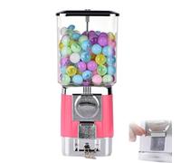 ZephyrGlow Distributore Automatico di Caramelle Meccanico, Macchina per Palline di Colla per Monete Domestiche, Robusto per Casa e Officina,Pink