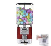 ZephyrGlow Distributore Automatico di Caramelle Meccanico, Macchina per Palline di Colla per Monete Domestiche, Robusto per Casa e Officina,Red