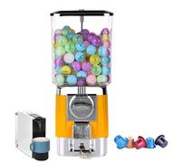 ZephyrGlow Distributore di Caramelle con Gettoniera, Dispenser Automatica per Gomme per Uso Commerciale, Distributore Caramelle Grande, Distributore di Noci,Yellow