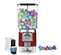 ZephyrGlow Distributore di Caramelle con Gettoniera, Dispenser Automatica per Gomme per Uso Commerciale, Distributore Caramelle Grande, Distributore di Noci,Red