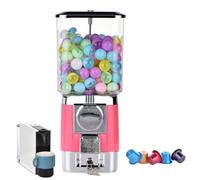 ZephyrGlow Distributore di Caramelle con Gettoniera, Dispenser Automatica per Gomme per Uso Commerciale, Distributore Caramelle Grande, Distributore di Noci,Pink