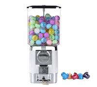 ZephyrGlow Macchina di Gumball, Mini Macchina di Gumball, Distributore Automatico alla Rinfusa della Palla con Il Distributore di Giocattoli della Capsula della Bolla Classica del Tasto,White
