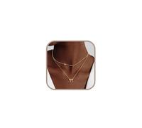 ZephyrHome Collana girocollo regolabile in acciaio inossidabile placcato oro 14 carati, collana con doppio fiocco in oro, a farfalla per donna, collana in alla moda per compleanno, festa della mamma.