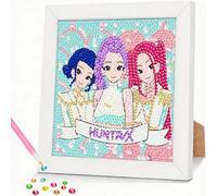 ZephyrHome Pittura Diamante 5D Kpop con Cornice - Demon Diamond Painting Kit Completo per Bambina e Adulti, Mosaico con Strass DIY, Decorazione Casa e Parete Regalo, Arts & Crafts Creativo 15x15 cm