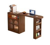 Zephyria Mobile da cucina con cassetti, Mobile bar girevole estensibile e isola portaoggetti da cucina, scrivania girevole a 360°, per bancone della cucina, soggiorno, ingresso(Brown)