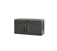 Zephyria Panca d'ingresso con portascarpe, tabbro, uno sgabello per pannolini con spazio e cuscini imbottiti per l'uso a casa all'ingresso, grigio, 60 cm