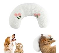 ZEPIQOR 1 Pcs Cuscino per Collo di Gatto, Cuscino a forma di U per gatti, Cuscino a forma di U per dormire riposare, giocare, Cuscino di erba gatta, A Peluche Cuscino A Forma Di U（Bianco）