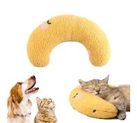 ZEPIQOR 1 Pcs Cuscino per Collo di Gatto, Cuscino a forma di U per gatti, Cuscino a forma di U per dormire riposare, giocare, Cuscino di erba gatta, A Peluche Cuscino A Forma Di U（giallo）