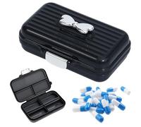 ZEPIQOR 1 Pcs portapillole settimanale, Porta pastiglie da viaggio porta farmaci da viaggio, porta pillole, scatole di pillole da viaggio, piccolo portapillole Per i viaggi e l'uso quotidiano（nero）