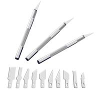 ZEPIQOR 13 PCS Cutter Di Precisione, Taglierino Cutter e 10 Lame di Ricambio in Acciaio, Coltello da Intaglio Artistici, Coltello da Innesto, Coltello Artigianale, Coltello da Innesto Giardino