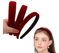 ZEPIQOR 3 pcs cerchietto capelli donna, cerchietto, cerchietti per capelli da donna in velluto, solidi, semplici, per ragazze, larghi, medi e sottili, da donna, alla moda (vino rosso)