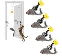 ZEPIQOR 4 Pcs Giochi per Gatti in Casa, Giochi Gatto da Appendere alla Porta, 3 Modi per Appendere per Gioco Indipendente, Giochi Interattivi per Gatti, Gioco Gatto per caccia, eliminando la noia
