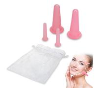 ZEPIQOR 4 pezzi Coppettazione Viso Silicone, Coppette Massaggio, Cupping Therapy Set, Anti Cellulite Cup Vacuum Massage Kit per Corpo Collo Gambe Braccio Schiena Facial Trattamenti di Bellezza