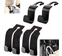 ZEPIQOR 6 Pcs Ganci Doppi per Sedile Posteriore Dell'auto, Car Seat Back Hook, Leather Car Seat Double Hooks, Multifunzionale Gancio per Poggiatesta Auto per Borse, Borse Della Spesa