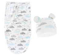 ZEPIQOR Baby Swaddle Coperta, 1 Pcs Copertina Avvolgente Regolabile per Neonato, Sacco Nanna Swaddle per Bebè, Copertina Fasciante Sacchi Nanna in Morbido Cotone per Neonati(blu)