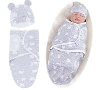 ZEPIQOR Baby Swaddle Coperta, 1 Pcs Copertina Avvolgente Regolabile per Neonato, Sacco Nanna Swaddle per Bebè, Copertina Fasciante Sacchi Nanna in Morbido Cotone per Neonati(grigio)