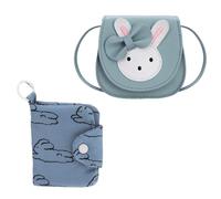 ZEPIQOR Borsa a tracolla per bambini Con portafoglio per bambini, borsetta bambina, grazioso coniglietto CrossBody Bag, in pelle PU, principessa, per bambini da 2 a 10 anni(blu)