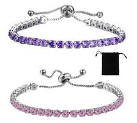 ZEPIQOR Bracciale Tennis Unisex Argento - Bracciale Donna e Uomo