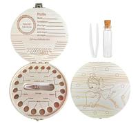 ZEPIQOR Denti Salva Box per Bambina, porta dentini da latte, Scatola per Denti da Latte, Scatola Porta Dentini da Latte in legno, Scatolina Dentini da Latte per un Compleanno o un Battesimo