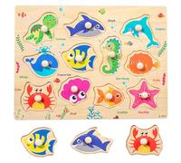 ZEPIQOR Giochi Bambini 1 2 e 3 anni. Puzzle Bambini con oceano, Giochi Montessori ideali come regalo per Natale o compleanni, Giocattoli per bambino o bambina, Gioco Montessori(oceano)