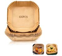 ZEPIQOR Papier cuisson air fryer - 100 pièces Food-Grade BPA gratuit, 20-24 cm, pour friteuse sans huile 5 à 8 litres - Idéal pour la cuisson saine, papier cuisson air fryer, accessoires air fryer