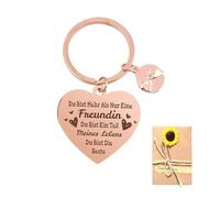 ZEPIQOR Regalo di San Valentino, Portachiavi a Cuore con Biglietto di Auguri e Busta di Carta Kraft, Regali di Compleanno per la Fidanzata per il Compleanno, Regali per Migliore Amica, Regali(Oro)