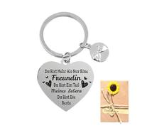 ZEPIQOR Regalo di San Valentino, Portachiavi a Cuore con Biglietto di Auguri e Busta di Carta Kraft, Regali di Compleanno per la Fidanzata per il Compleanno, Regali per Migliore Amica, Regali(Argento)