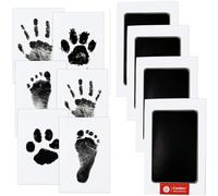 ZEPIQOR Set Impronte Bimbi 4 pcs Impronte di Mani e Piedi cuscinetto del timbro senza tocco non tossici sicuri Tampone per stampare Tamponi di Inchiostro per neonati da 0 a 3 mesi cucciolo cane gatto