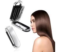 ZEPIQOR Spazzola da viaggio con specchio pieghevole, formato tascabile, mini spazzola da viaggio, pettine da massaggio compatto, strumenti per parrucchieri per sport, viaggi, borsa, nuoto
