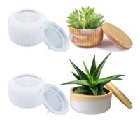 Zepitniy 2 Pezzi Stampi in Silicone Resina Stampo in Resina da Colata DIY Stampi Silicone Bottiglie Moldes Epossidica Candela con Coperchio per Realizzare Portapenn Vasi di Fiori Portacandele