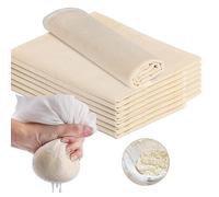 Zepitniy 8 Pezzi Cheese Cloth Reusable 60x60cm Garza Alimentare Panno di Formaggio Tessuto Formaggio in Cottone Lavabile Panno Filtrante per Vino Latte di Noci Marmellata Colino