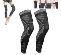 ZEPOIYM Compressione per gamba intera Flytex, Manicotto di compressione per gamba intera Flytex, Supporto per ginocchio per corsa, Maniche a compressione per ginocchia e gambe (L,1 Pair)