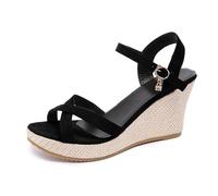 Zeppe Donna Estiva Sandali Donna Estive Sandali Alti Ortopedici Eleganti Pianta Larga Nero Sandaletti Sandalo Comodo Neri Tacco Espadrillas Zeppa Plateau Con Scarpe Ciabatte Platform 40 Confort