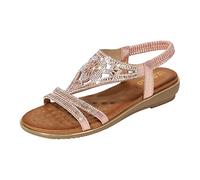Zeppe Donna Scarpe Spiaggia Comode Eleganti Sandali Buckle Sandals Fashion Cinturino Estivo Flops Scarpe Per Le Donne da Donna Sandali da Chiusi Dietro Platform (Pink 39)