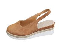 Zeppe Nere Donna Sandalo Elegante Comode Eleganti Sandali Estivi da Donna Con Tacco a Spillo Con Fondo Spesso e Sandali Romani in Colori Bassi Scarpe Estive (Khaki 43)