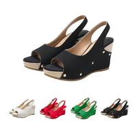 Zeppe Sandali Slingback Donna Scarpe Estive Moda Casual con Dettagli Metallici per Uscite Giornate All'Aperto Vacanze Serate Informali nel Tempo Libero per gli Appassionati di Stile e Tendenze