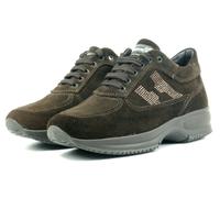 ZEPPE Scarpe Donna Signora OUTLET-30% Scamosciato pelle Nero Italiane marrone