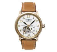 Zeppelin 7664-1 LZ 127 GRAF Orologio da uomo automatico Open Heart con cinturino in pelle marrone