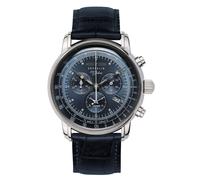 Zeppelin 7680-3 100 Anni Cinturino In Pelle Orologio Con Quadrante Blu