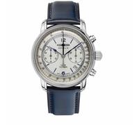 Zeppelin 8614-1 Orologio Da Polso Cronografo Blu Con Cinturino In Pelle