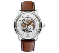 Zeppelin 8658-1 Orologio automatico da uomo, prodotto in Germania, argento, cinturino in pelle marrone