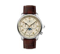 Zeppelin 9636-5 Méditerranée Moonphase Watch - Beige Dial, Brown Leather