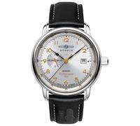 Zeppelin 9668-1 Méditerranée - Orologio automatico da uomo, 40 mm | Made in Germany, cassa in acciaio inox argentato, cinturino in pelle, data, visualizzazione 24 ore, 5 ATM